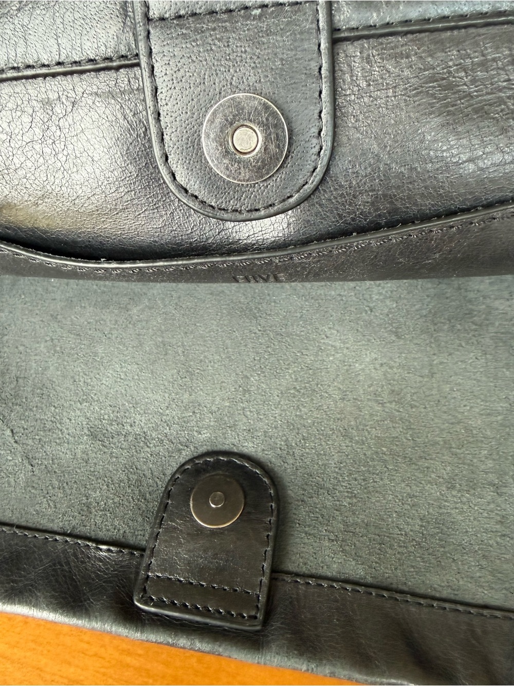 Frye Kenzie Classic Black Leather Tote Bag - Picture 6 of 11